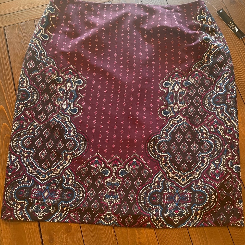 NWT! Alex Marie Harriet skirt in black currant/camel